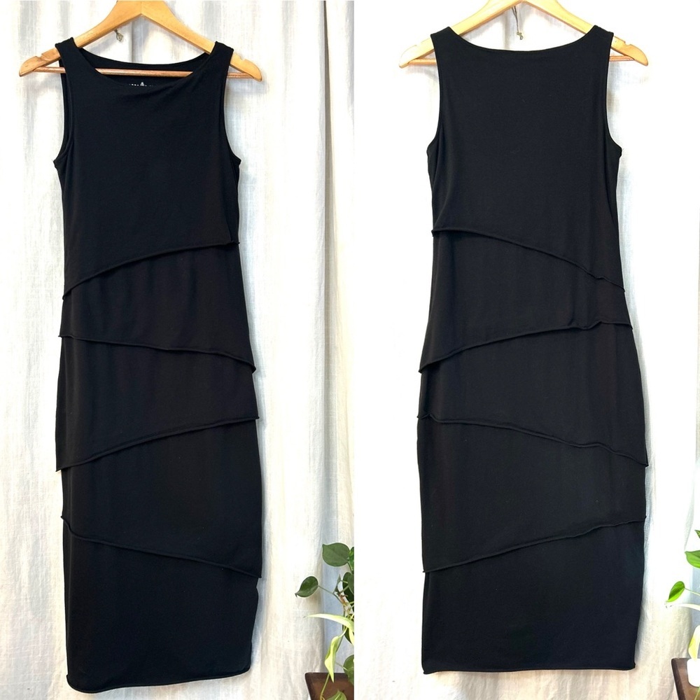 black Neon Buddha Shanghai tiered midi dress XS